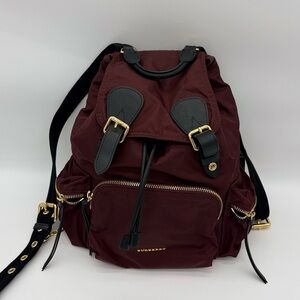 Authentic Burberry Burgundy nylon backpack